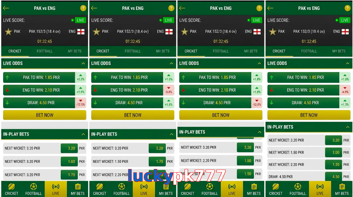 Game list for Luckypk777 bet section